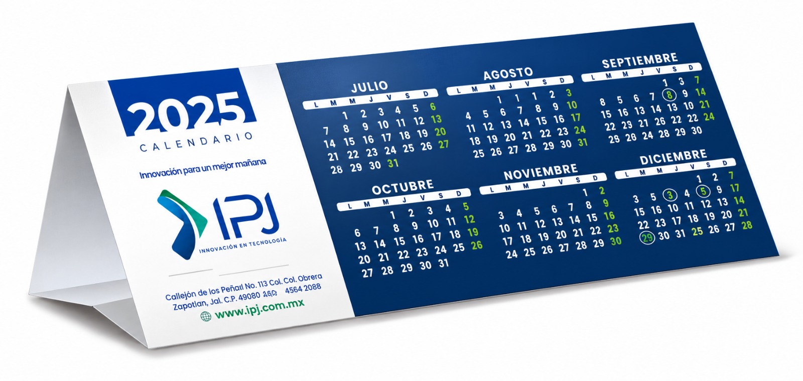 Calendario caballete de escritorio