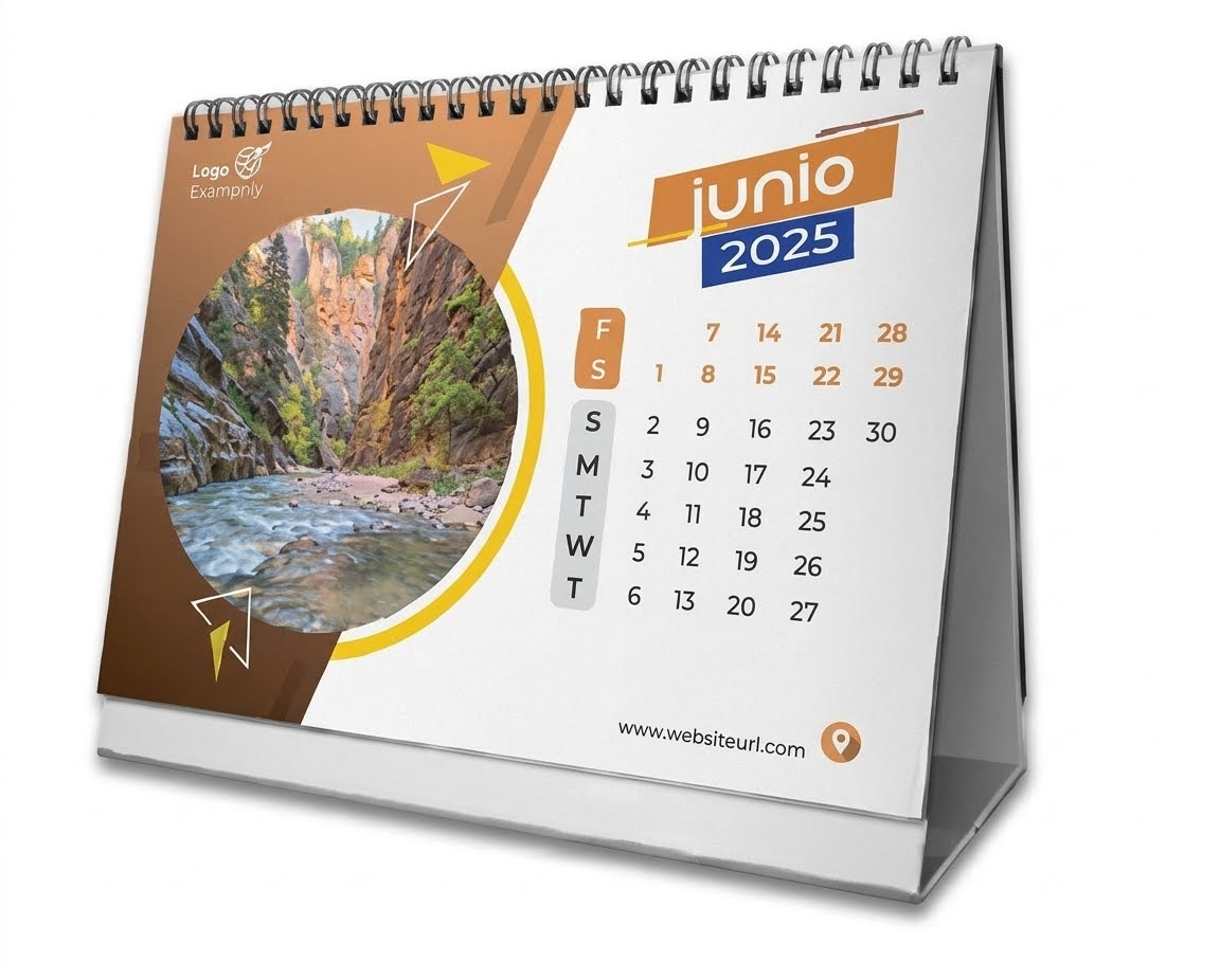 Calendario de escritorio con espiral
